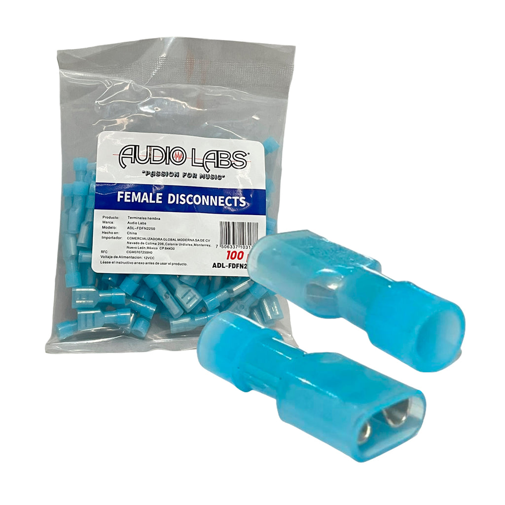 Paquete 100 Terminales Hembra Zapata Forrada Adl-fdfn2250
