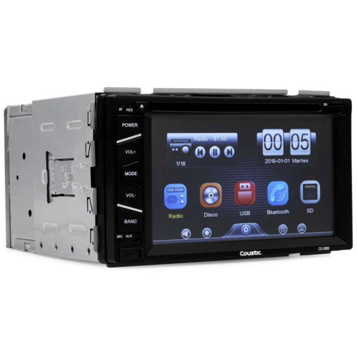 Autoestéreo COUSTIC 2DIN 6.2" DVD ML BT 50Wx4 - CO-2800