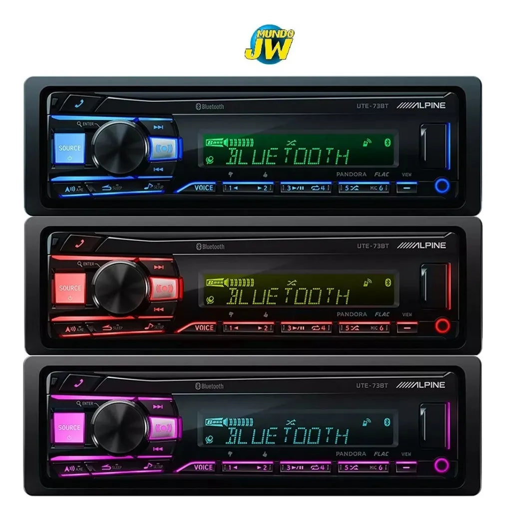 Autoestereo Alpine Bluetooth Multicolor Usb Mp3 Ute-73bt