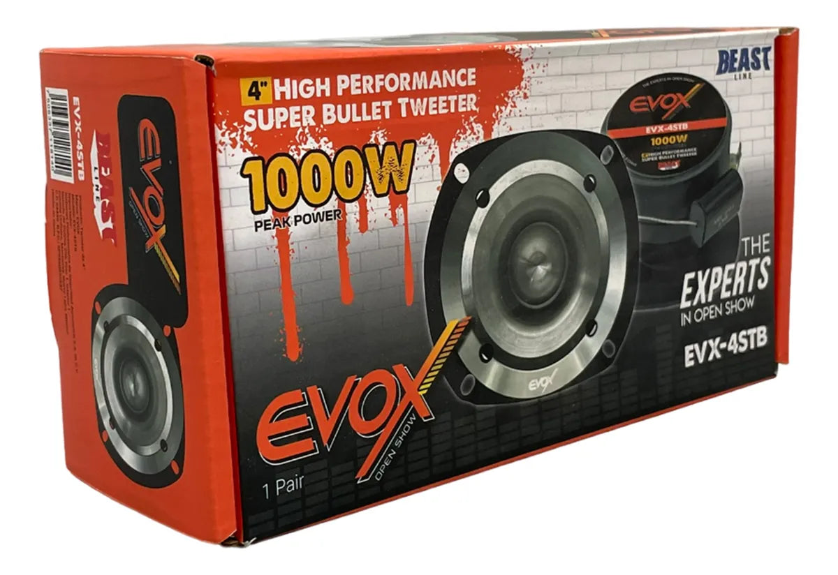 Par Tweeter Bala 4 Open Show 500w Rms 8 Ohms Evox Evx-4stb Color Plateado