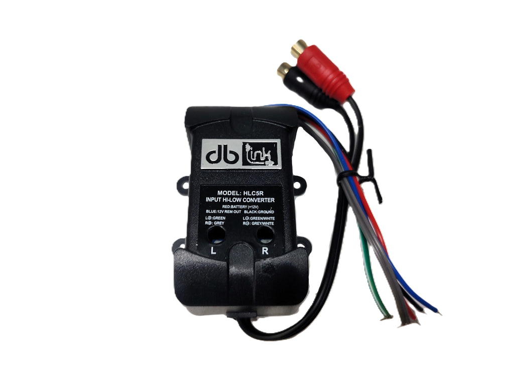 Convertidor De Alta A Baja Hi-low Db Link Hlc5r Con Salida De Disparo Remoto 2 Canales Rca 12 Volts Negro