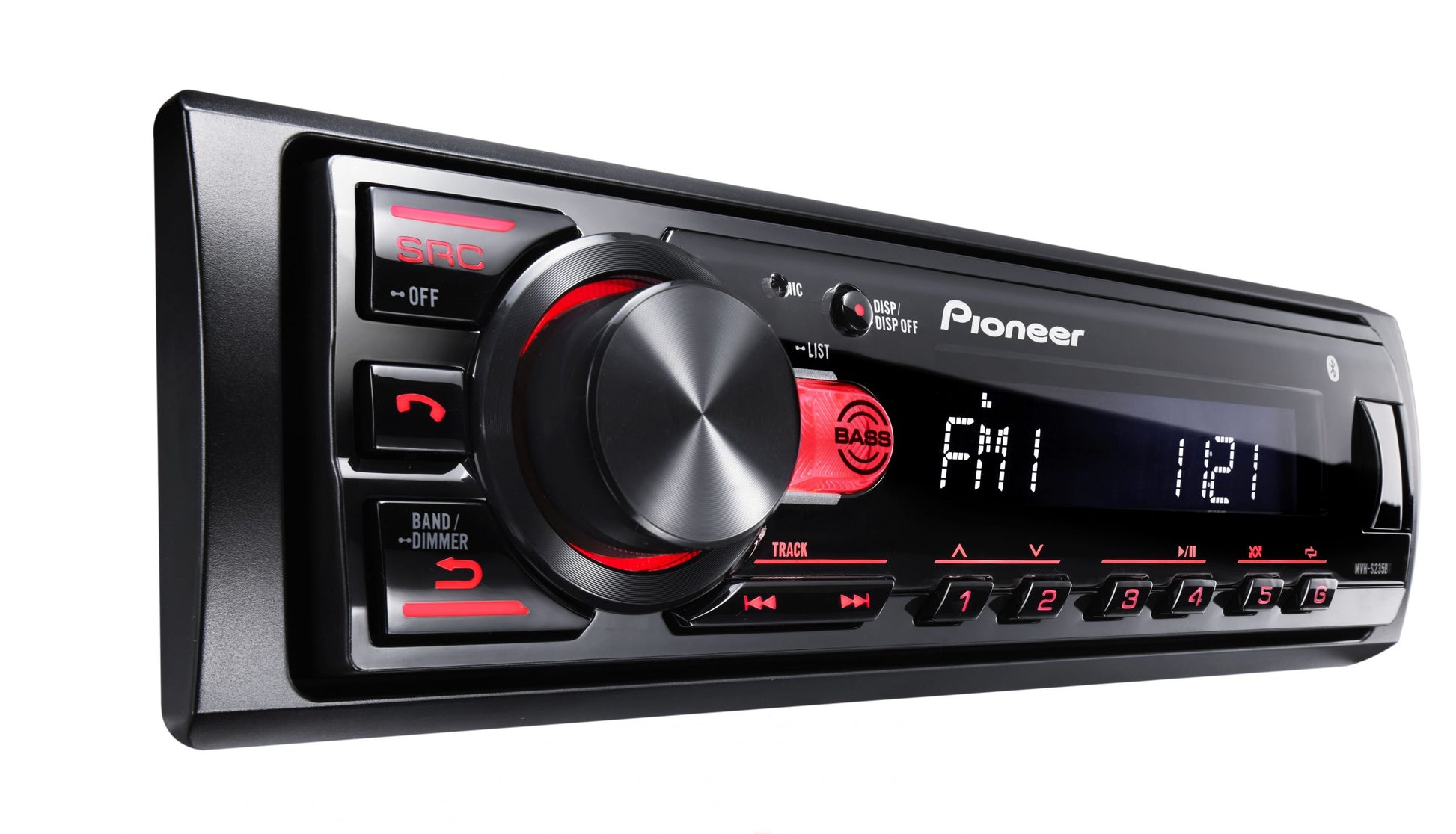 Autoestéreo Pioneer Mvh-s235bt 1din Bluetooth 50wx4 Color Negro