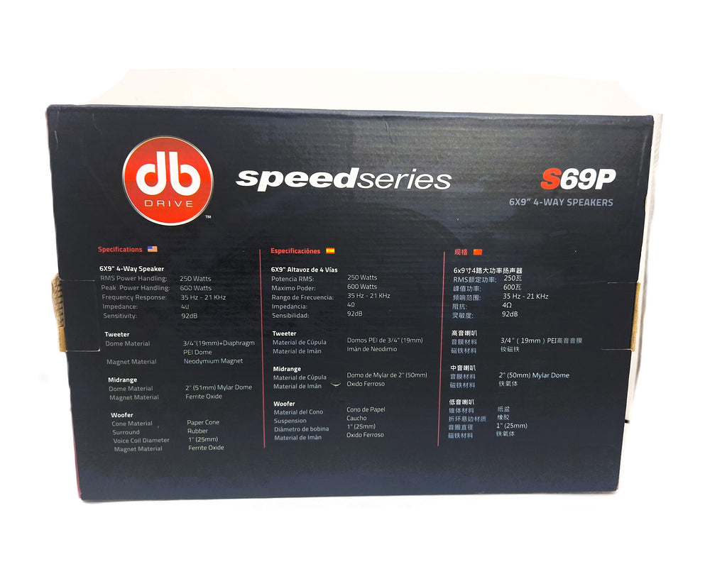Bocinas Coaxiales DB Drive S69P 250W RMS 6x9 Pulgadas 4 Vías