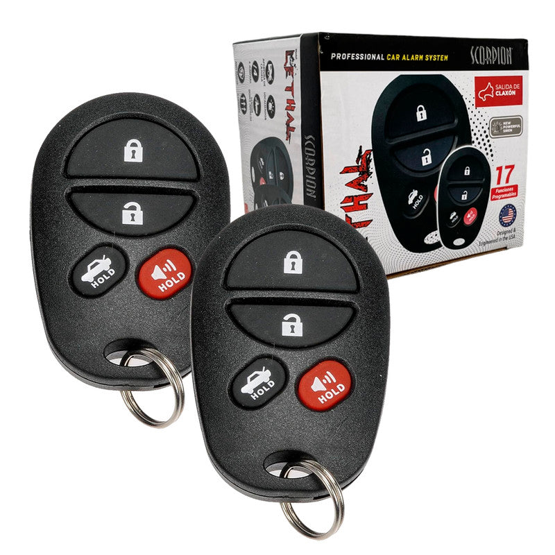 Alarma Universal de 4 Canales Scorpion ALSCLE Lethal Tipo Chevrolet para Automóvil