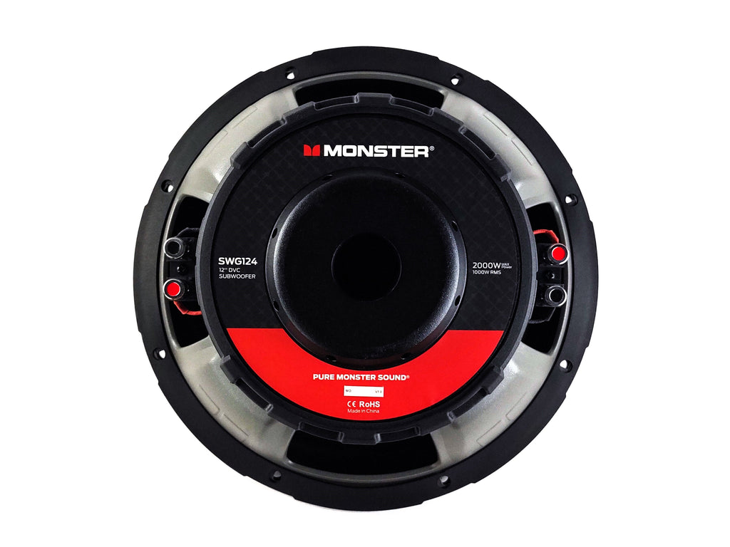 Subwoofer Monster Auto SWG124 1000w RMS 12 Pulgadas 4 + 4 Ohms - Doble Bobina / Pro Audio