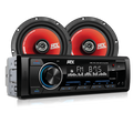 Autoestereo MTX 1 DIN con MP3 USB, BT y APP + Bocinas Coaxiales 6.5” – MTX-PK250BTS