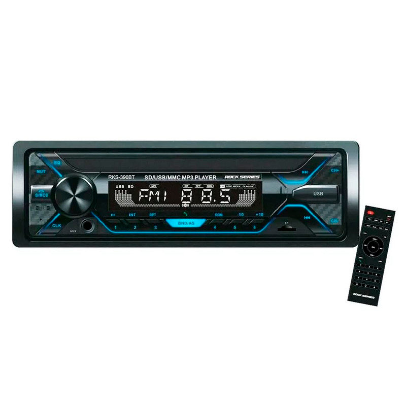 Autoestéreo ROCK SERIES 1 DIN MP3 USB SD AUX BT APP -RKS-390BT