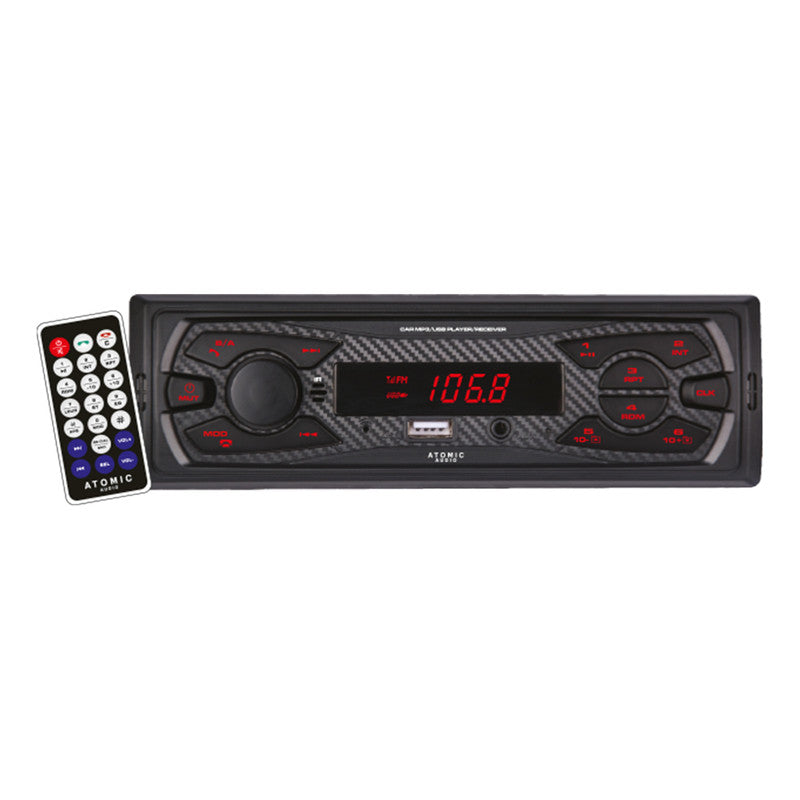 PRODUCTO DE EJEMPLO NO VENTA Autoestéreo 1 DIN con Panel Fijo Reproductor de MP3, BT y USB – SILVER300