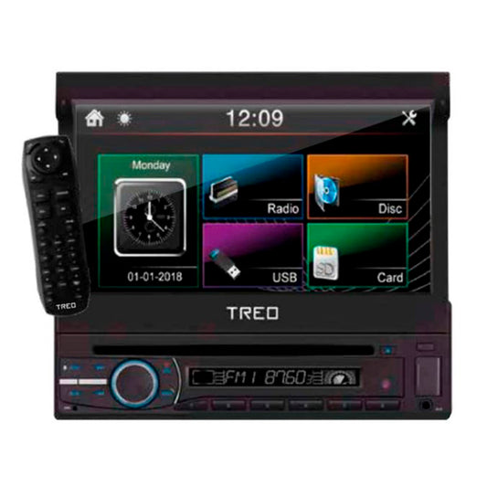 Autoestéreo 1 DIN pantalla motorizada de 7" 1 DIN con GPS/BT/Mirror Link – TREODASHMLGPS